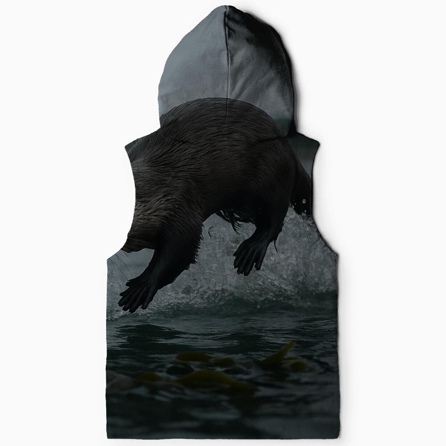 Estuary Diver River Otter embroidered hoodies