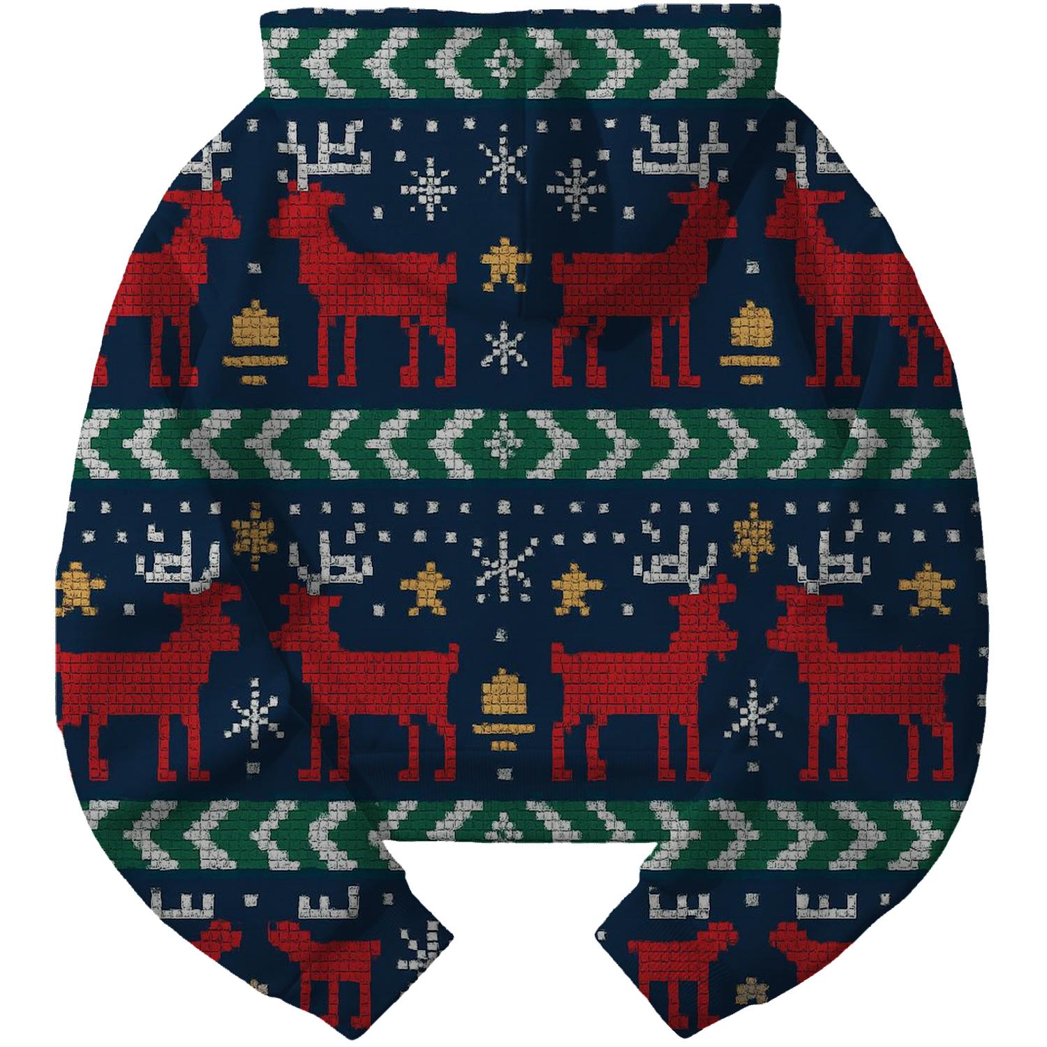 Pixelated Reindeer Festival Bands Design premium hoodies