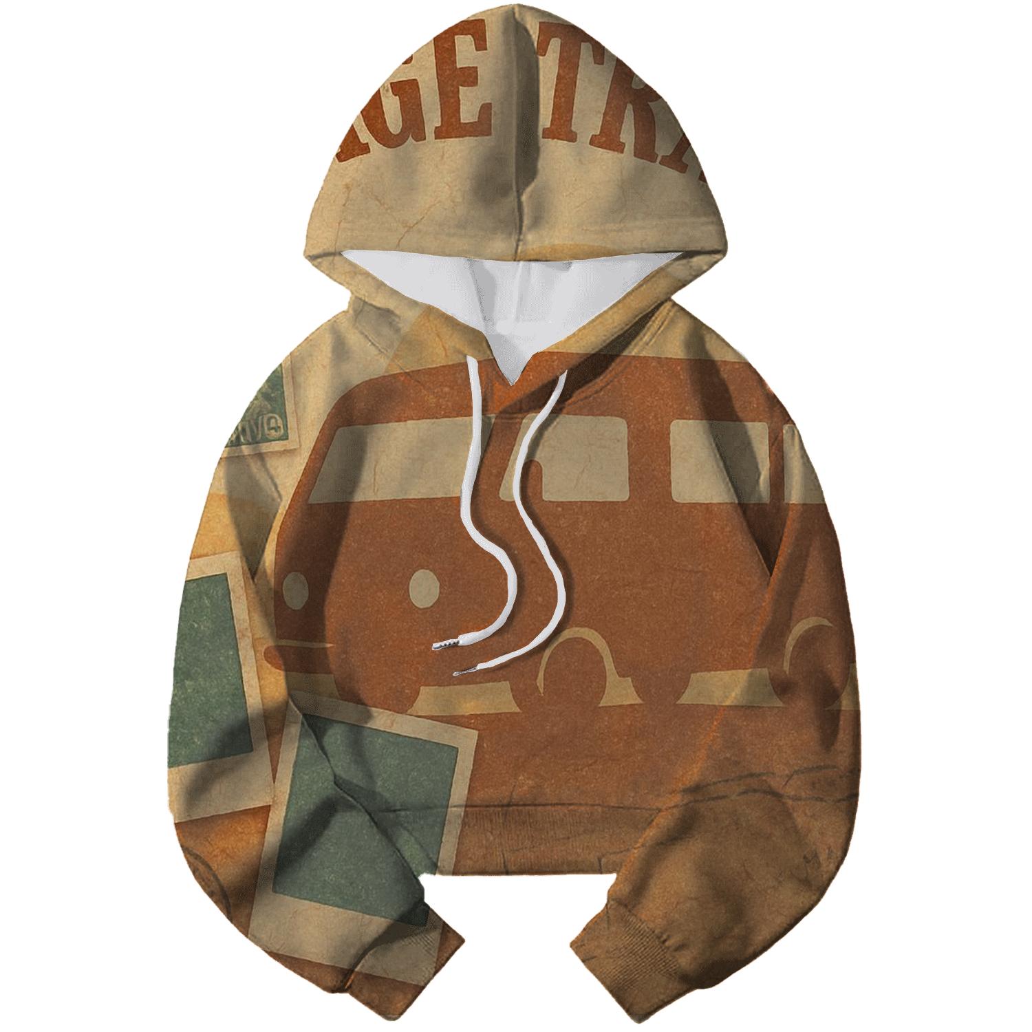 Burnt Orange Roadtrip Photo Collage printed hoodies