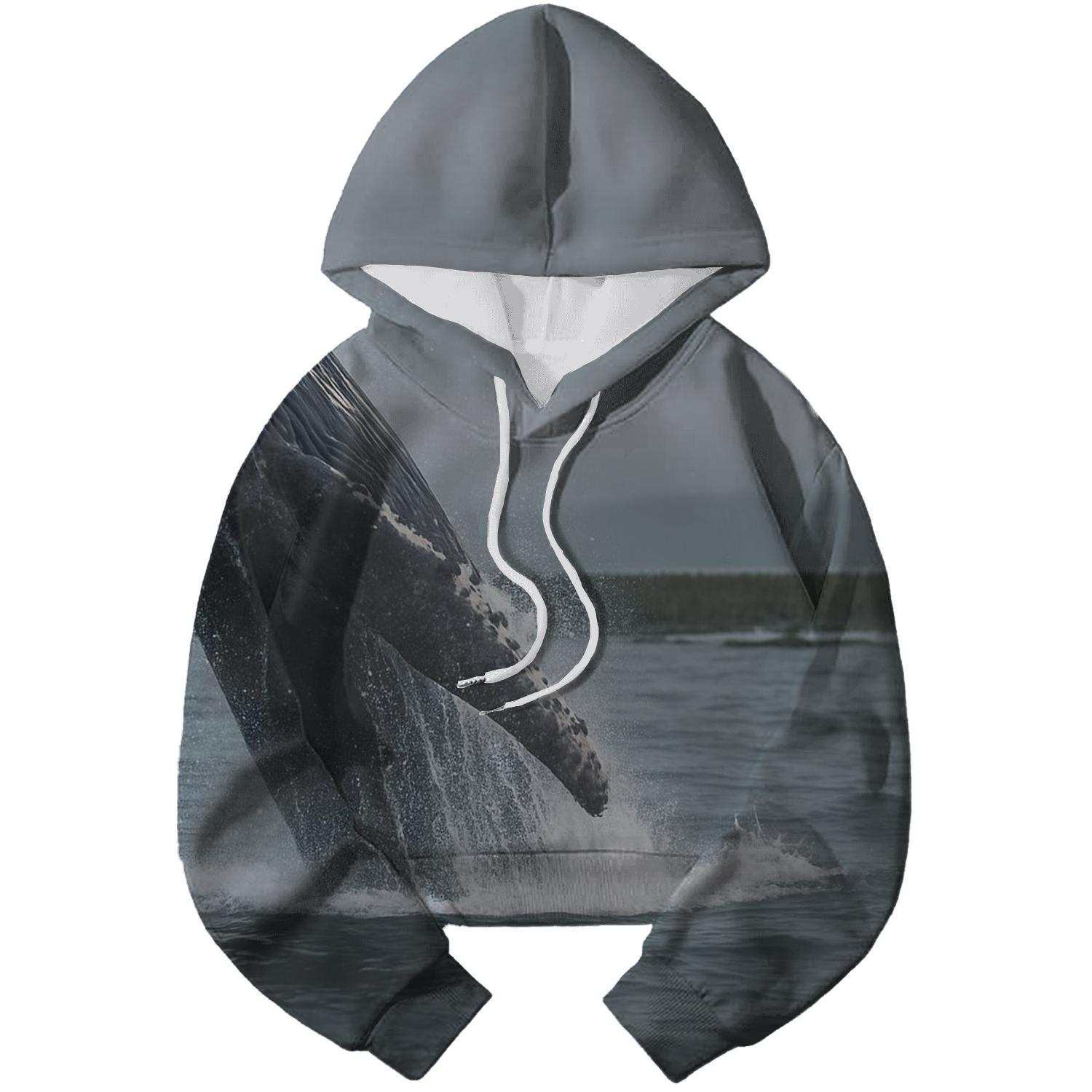 Kelp Curtain Breach — Humpback Whale premium hoodies
