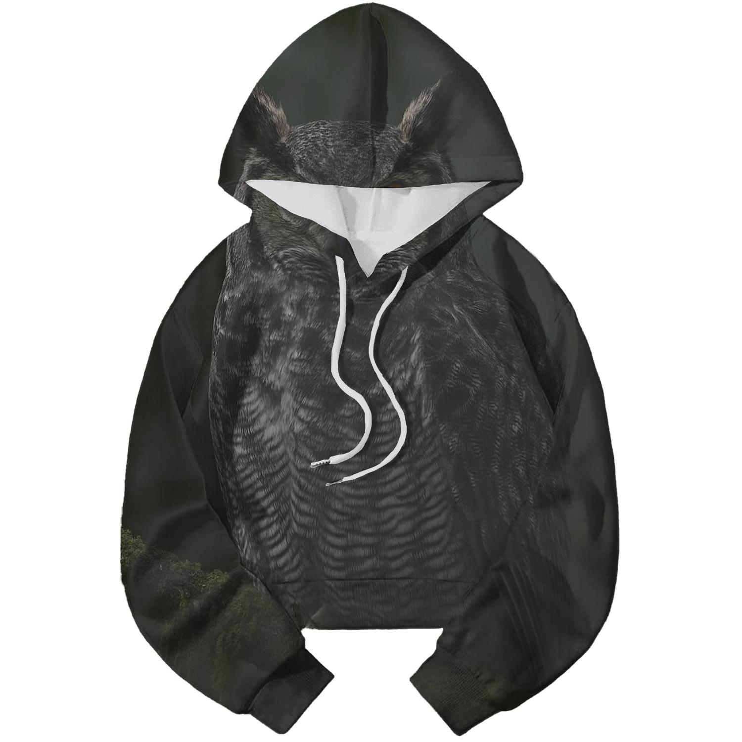 Silent Forest Watcher Great Horned Owl heavyweight hoodies