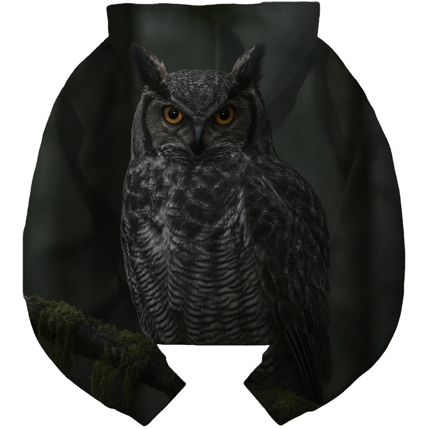 Silent Forest Watcher Great Horned Owl heavyweight hoodies