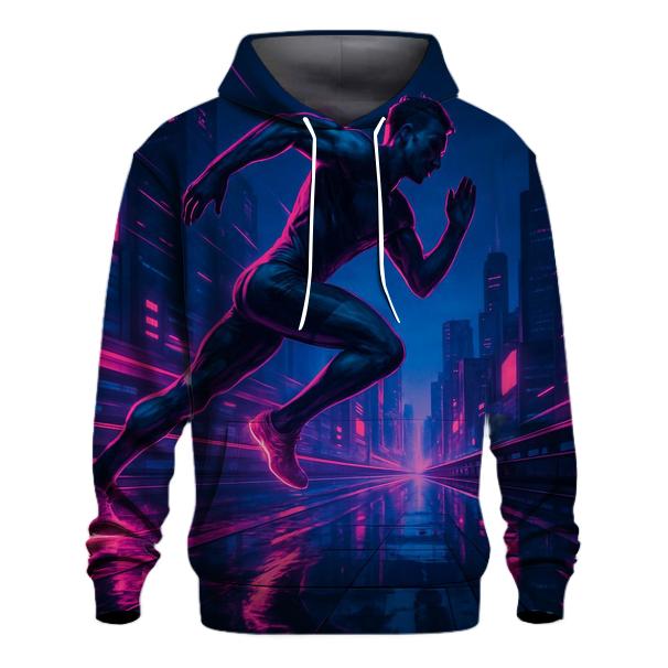 Neon Sprint Skyline embroidered hoodies