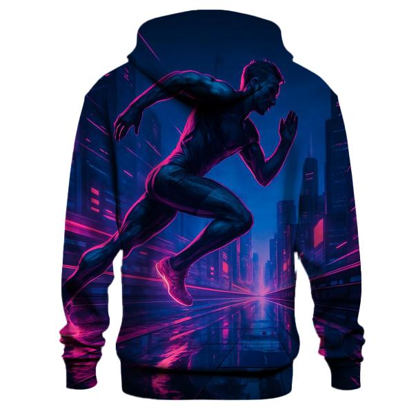 Neon Sprint Skyline embroidered hoodies