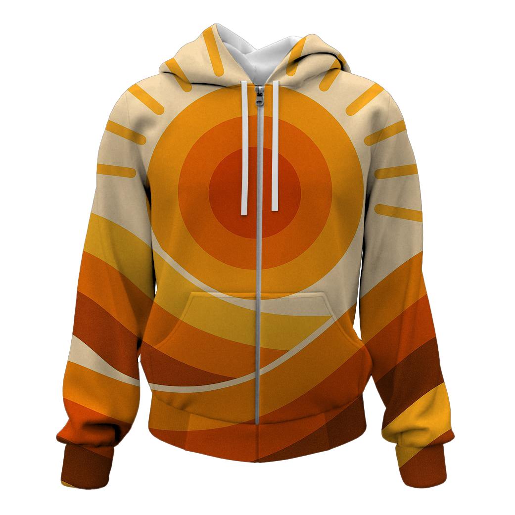 Sunburst Retro Waves hoodie styles