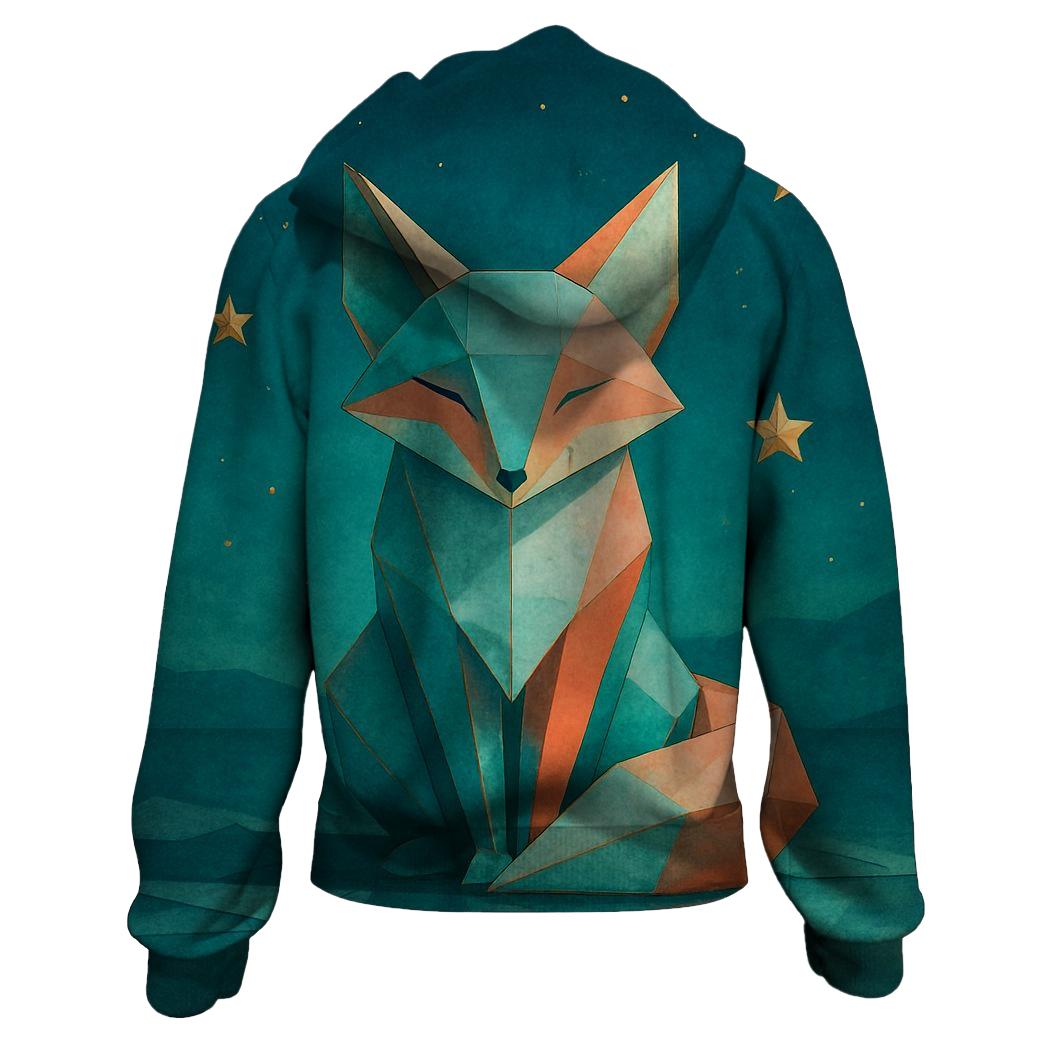 Chromatic Origami Fox pullover hoodies