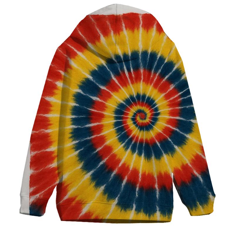 Vibrant Spiral Burst hoodie trends