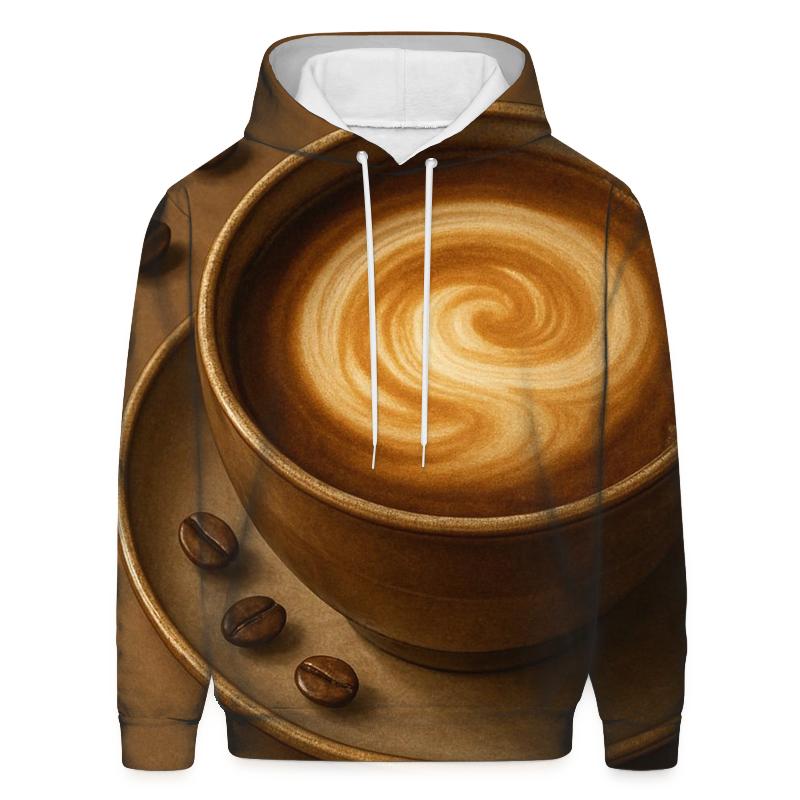 Latte Halo Swirl printed hoodies