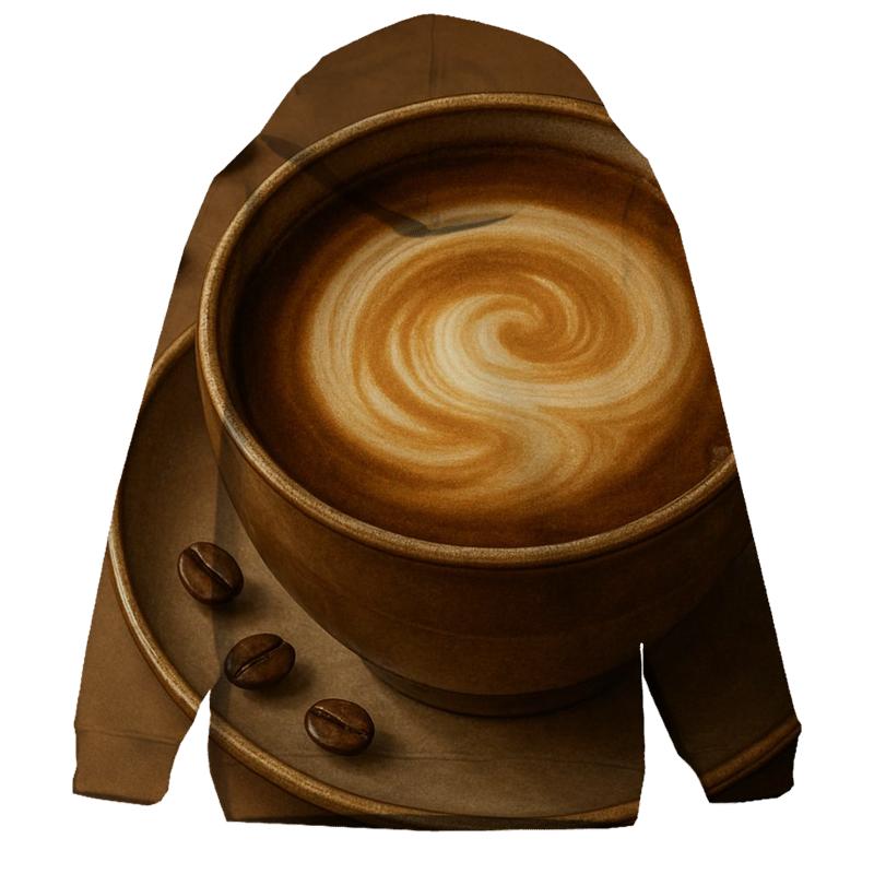 Latte Halo Swirl printed hoodies