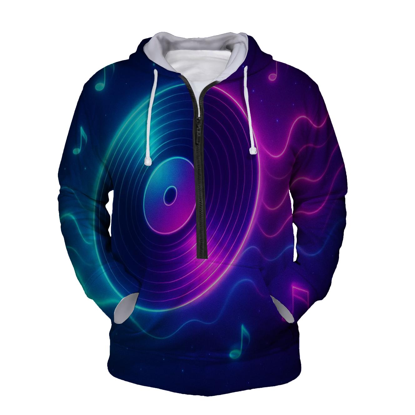 Neon Vinyl Dream graphic hoodies