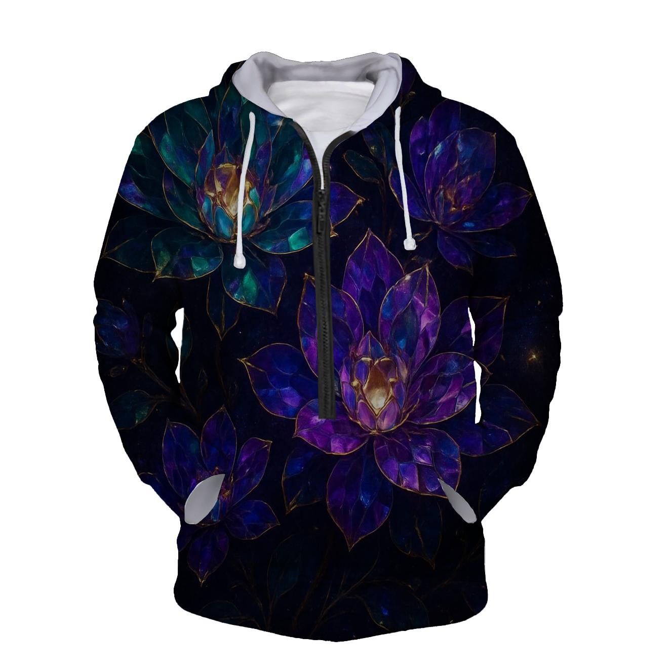 Celestial Prism Bloom zip-up hoodies
