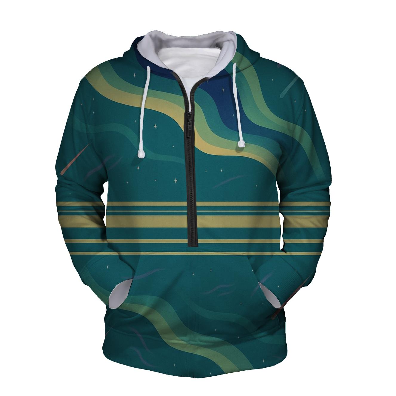 Aurora Curtain Over Ring Plane zip-up hoodies