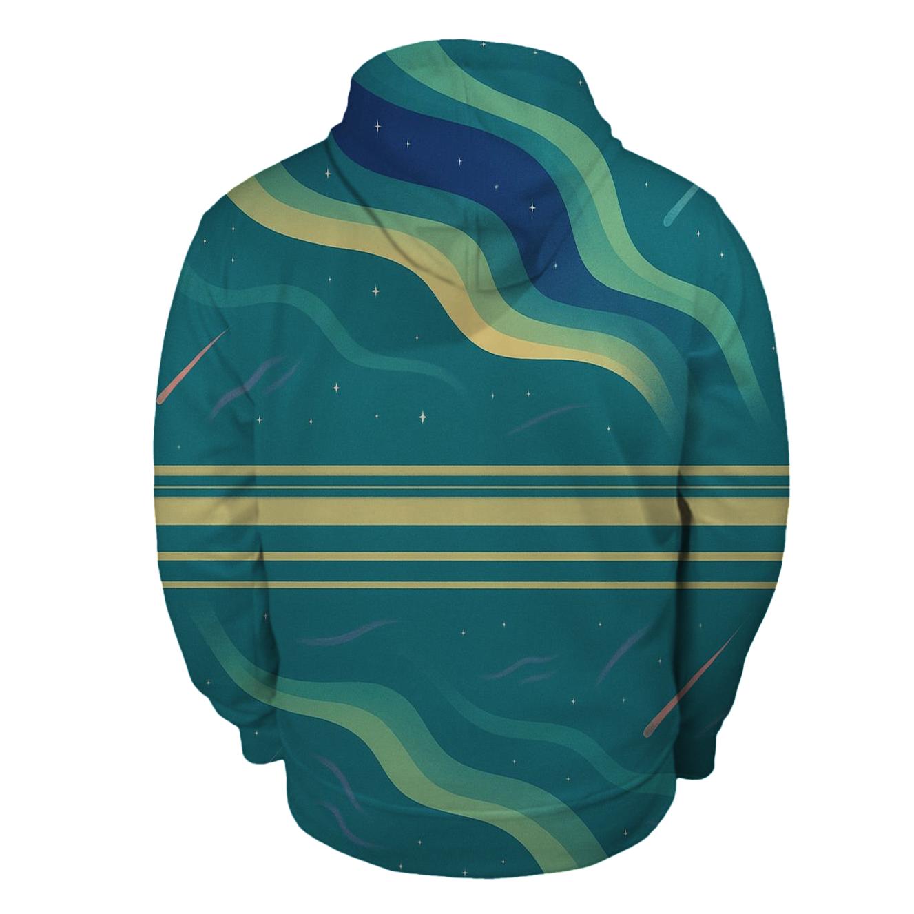 Aurora Curtain Over Ring Plane zip-up hoodies