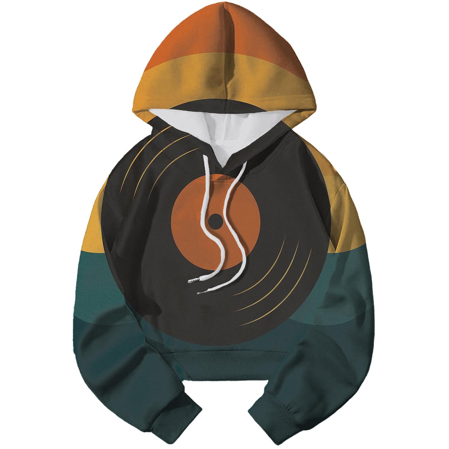 Sunburst Vinyl Waves premium hoodies