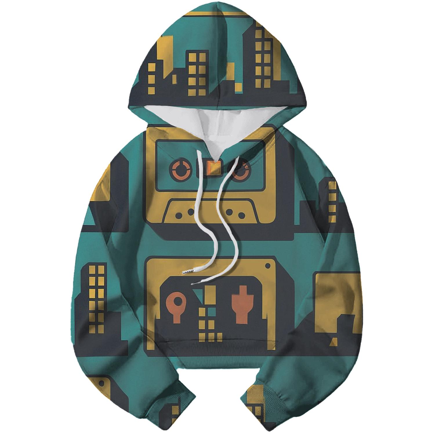 Cassette Skyline Pattern hoodie styles