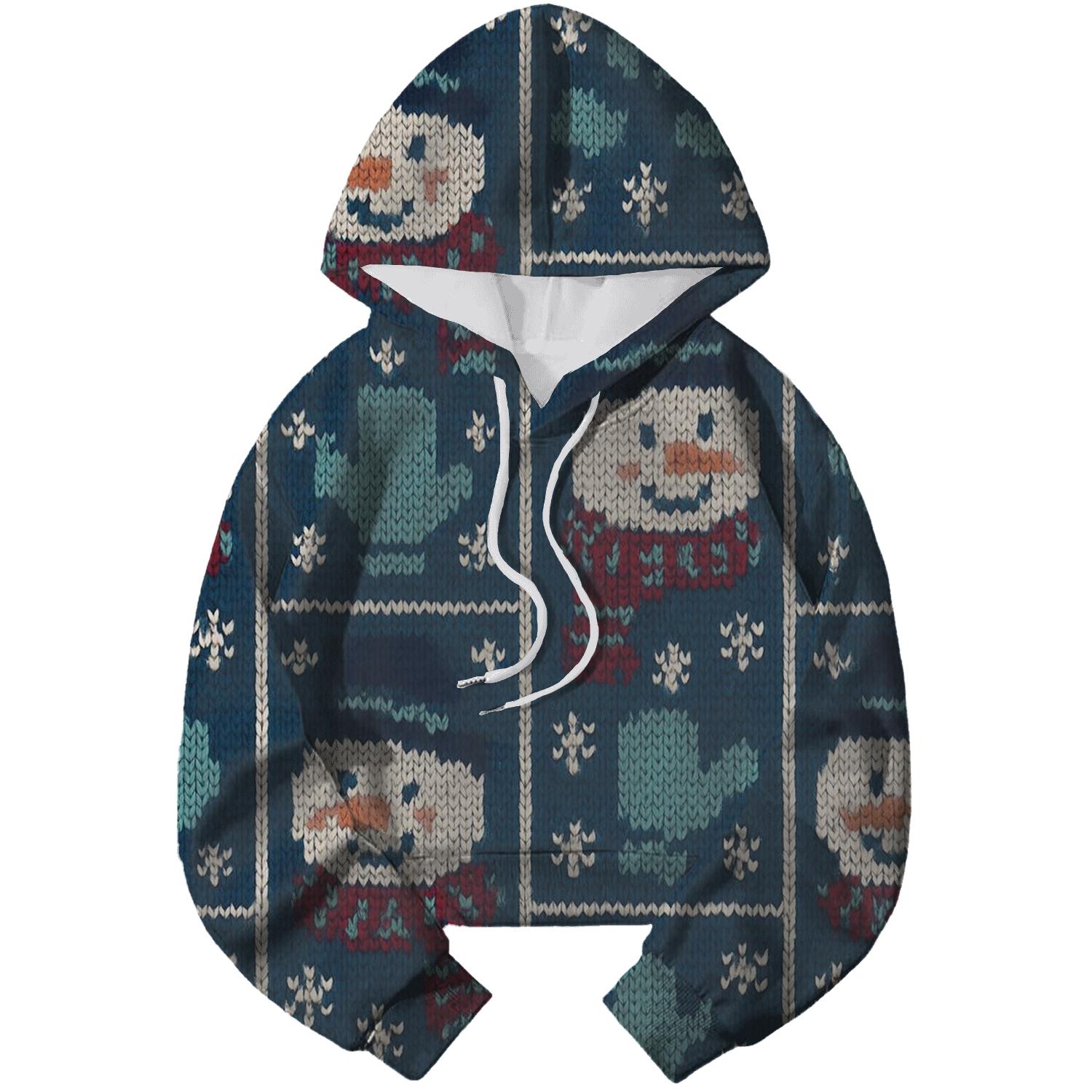 Snowman Scarf Grid Design premium hoodies