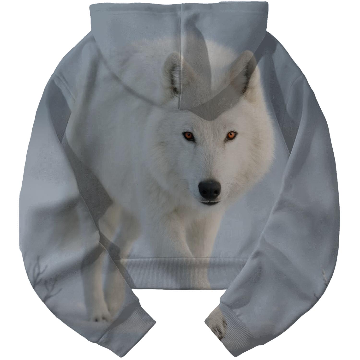 Arctic Silence Stalker Wolf printed hoodies