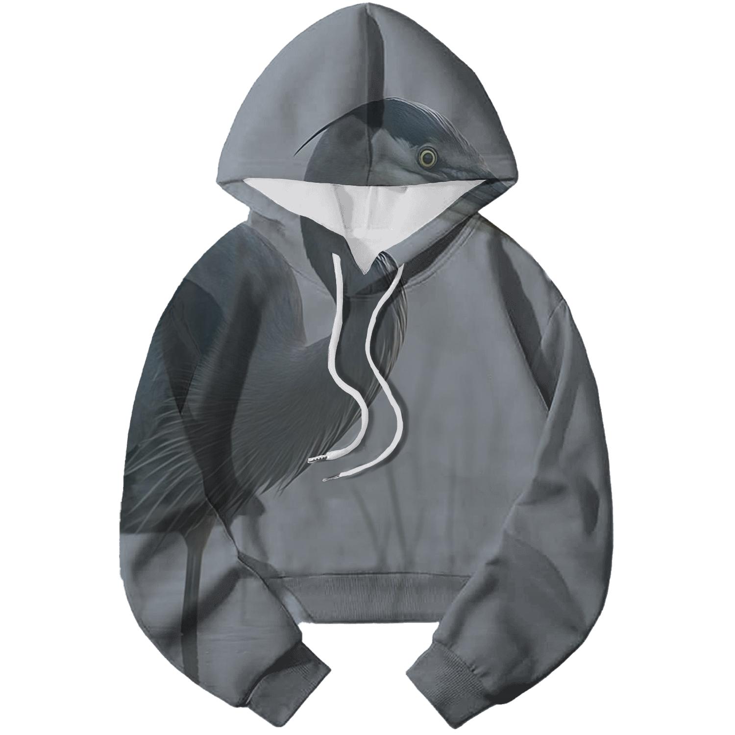 Misty Dawn Fishing Heron zip-up hoodies