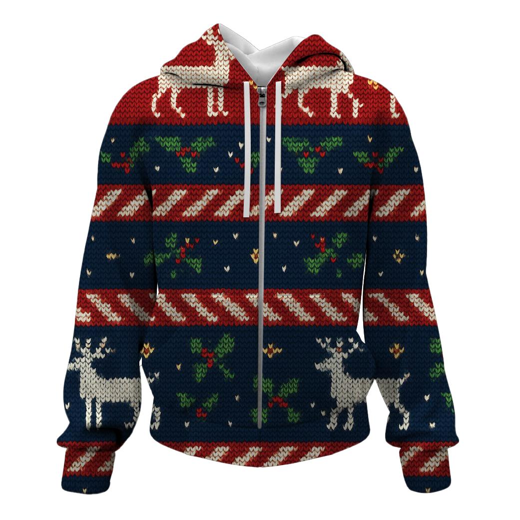 Tinsel Reindeer Stripe Design heavyweight hoodies