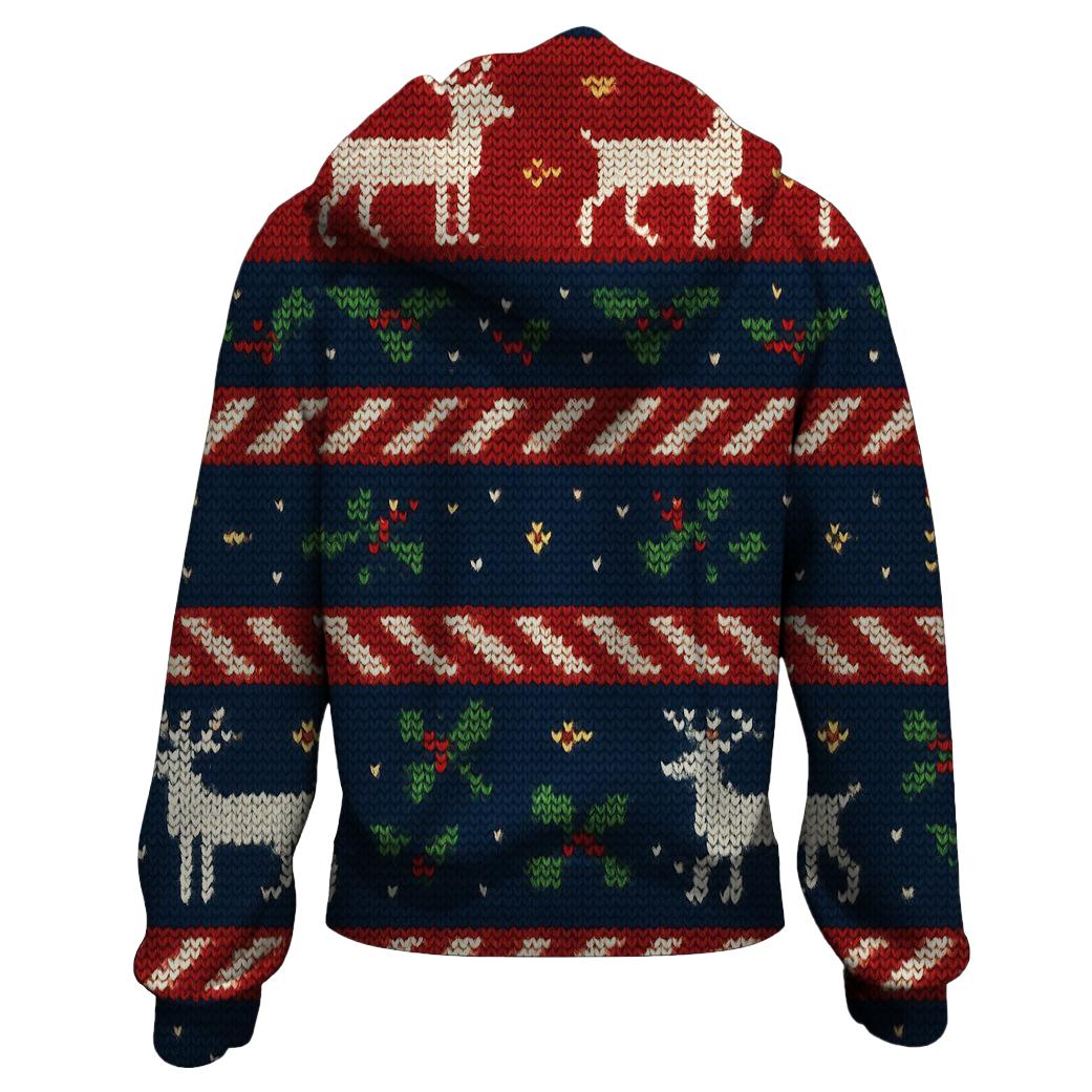 Tinsel Reindeer Stripe Design heavyweight hoodies