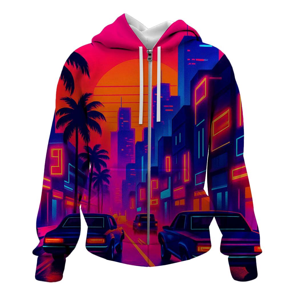 Cyber Sunset Boulevard lightweight hoodies