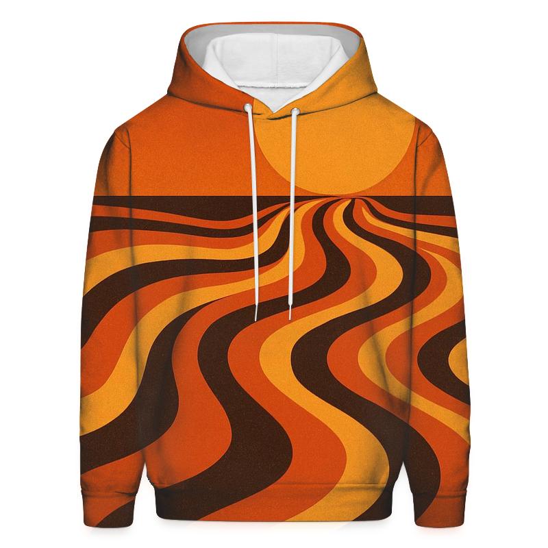 Sunset Groove Waves printed hoodies