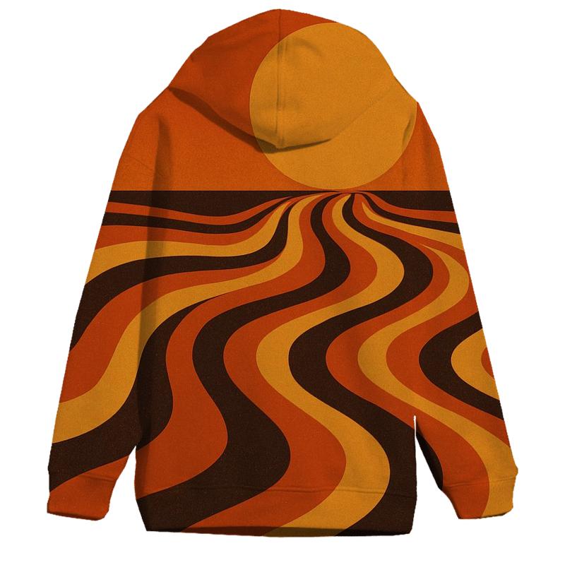 Sunset Groove Waves printed hoodies