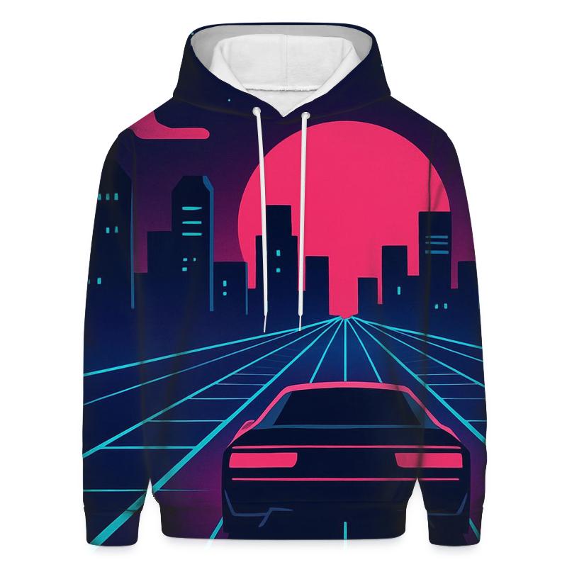 Midnight Neon Drive hoodie trends