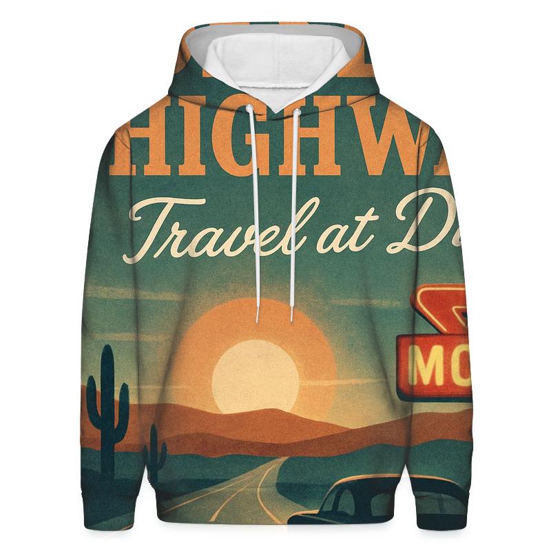 Burnt Orange Roadside Motel Poster graphic hoodies