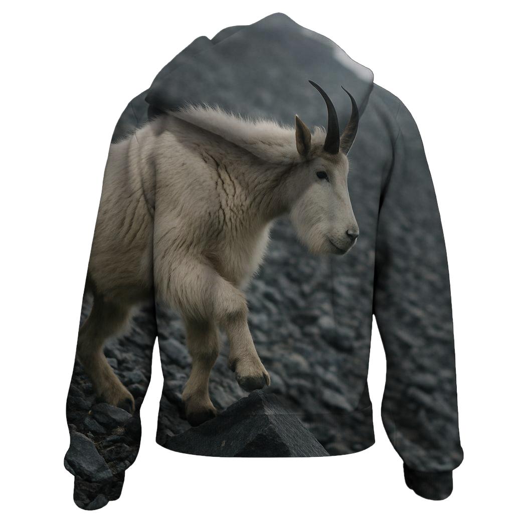 Alpine Scramble Mountain Goat printed hoodies