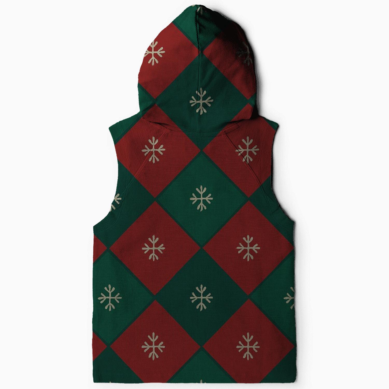 Crimson Snowflake Grid pullover hoodies