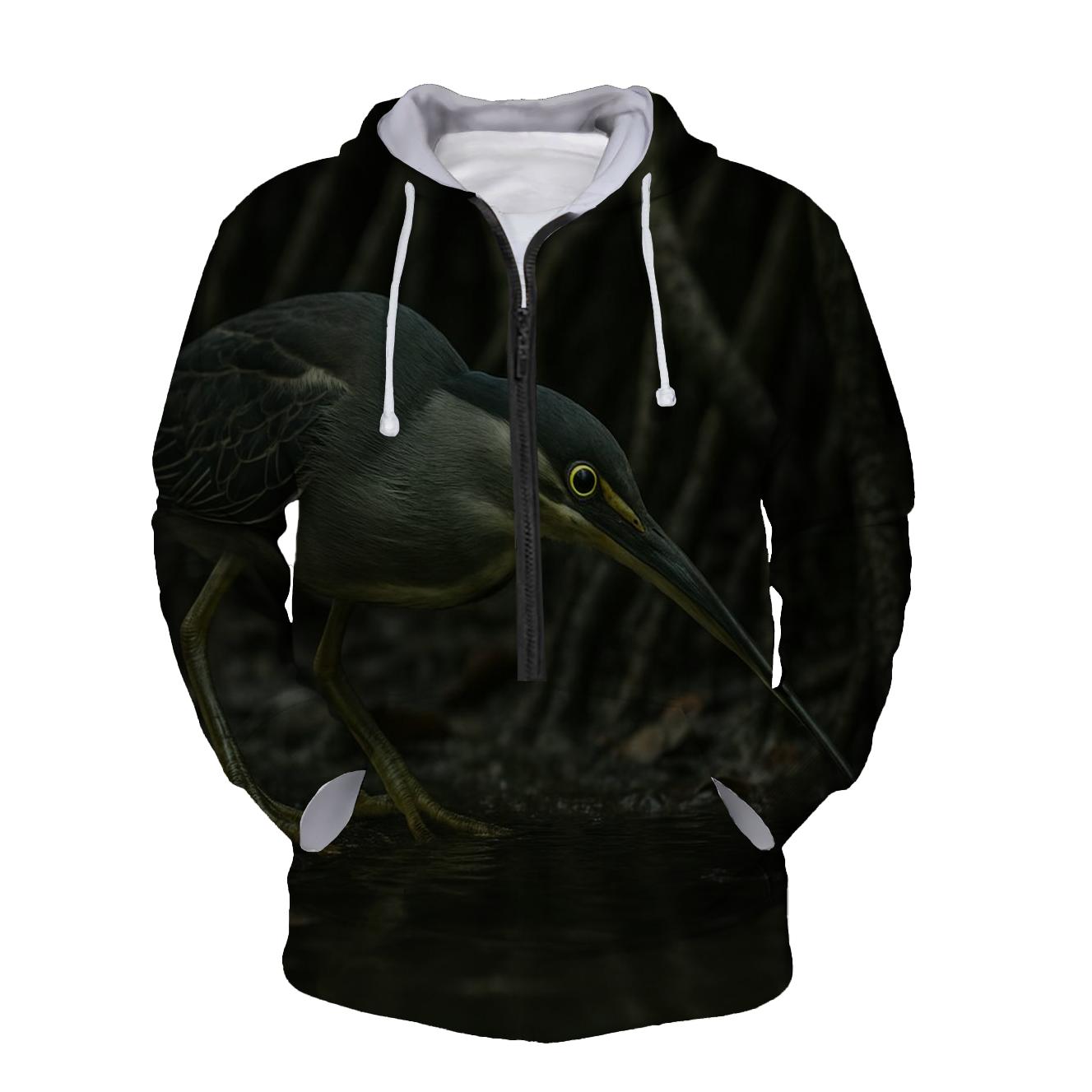 Mangrove Spear Striker Heron embroidered hoodies