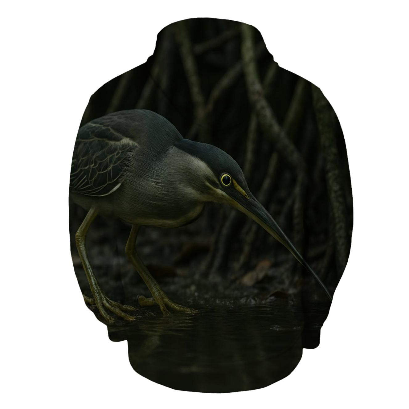 Mangrove Spear Striker Heron embroidered hoodies
