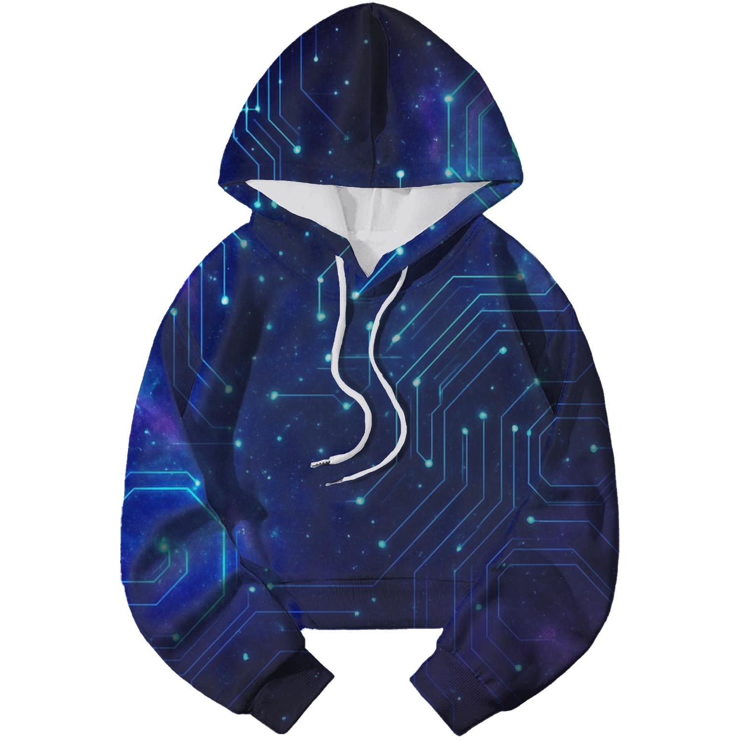 Celestial Circuit Dreamscape embroidered hoodies