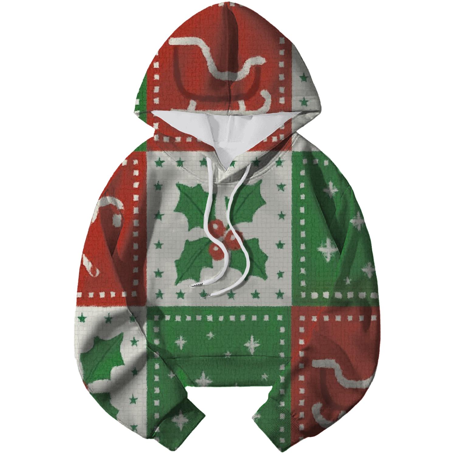 Candy Sleigh Patchwork Design hoodie trends