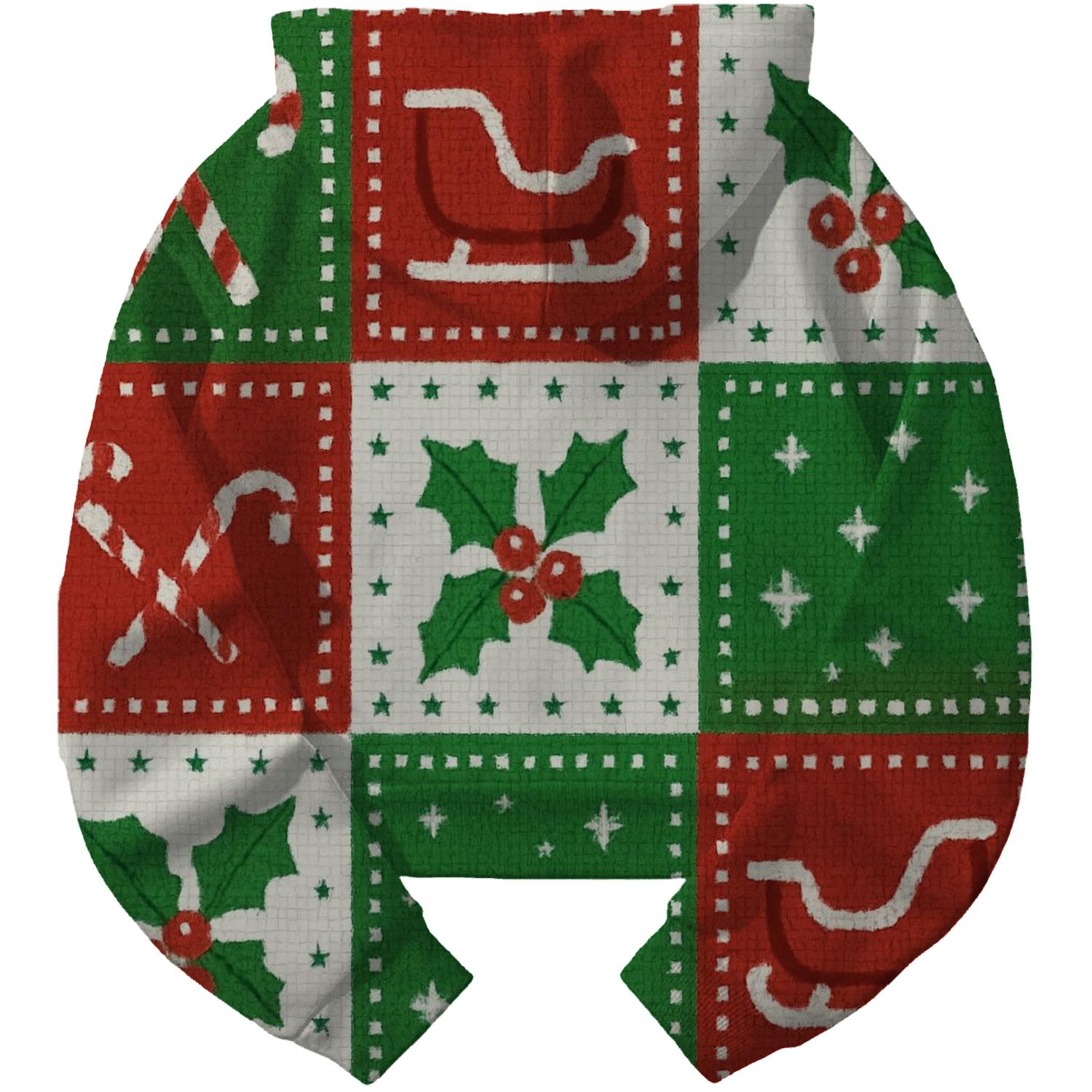 Candy Sleigh Patchwork Design hoodie trends