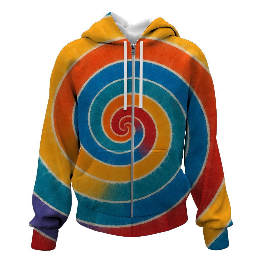 Cosmic Spiral Spiral Tie Dye embroidered hoodies