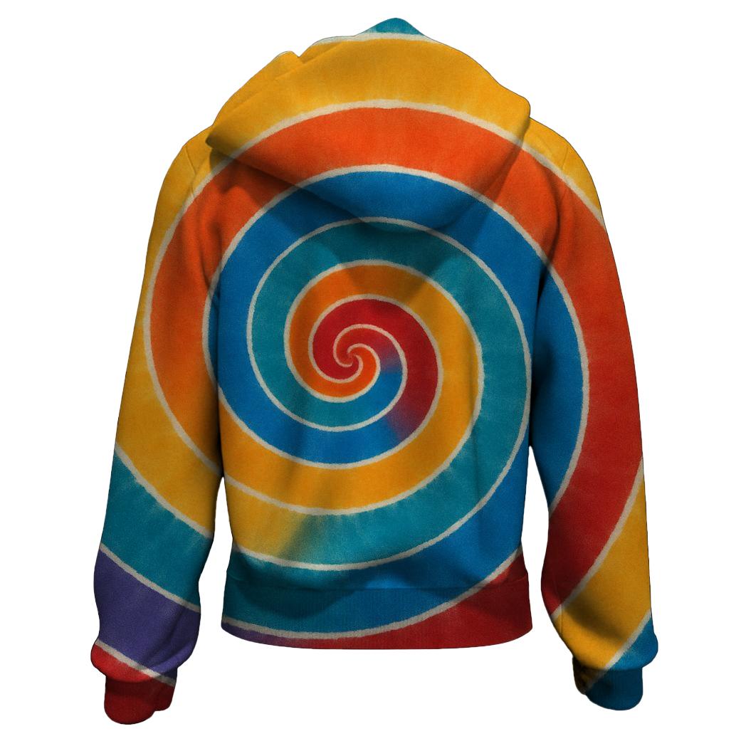 Cosmic Spiral Spiral Tie Dye embroidered hoodies