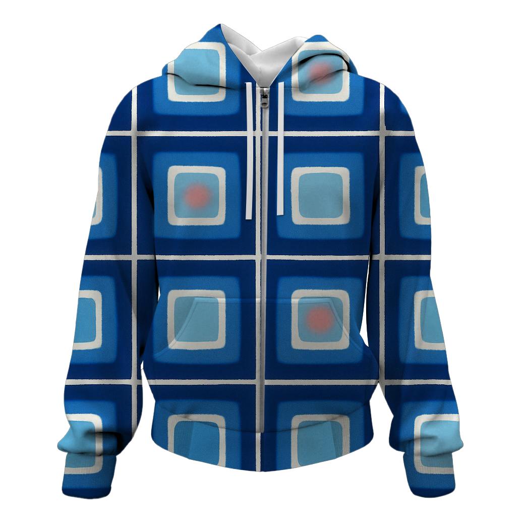 Itajime Indigo Grid pullover hoodies