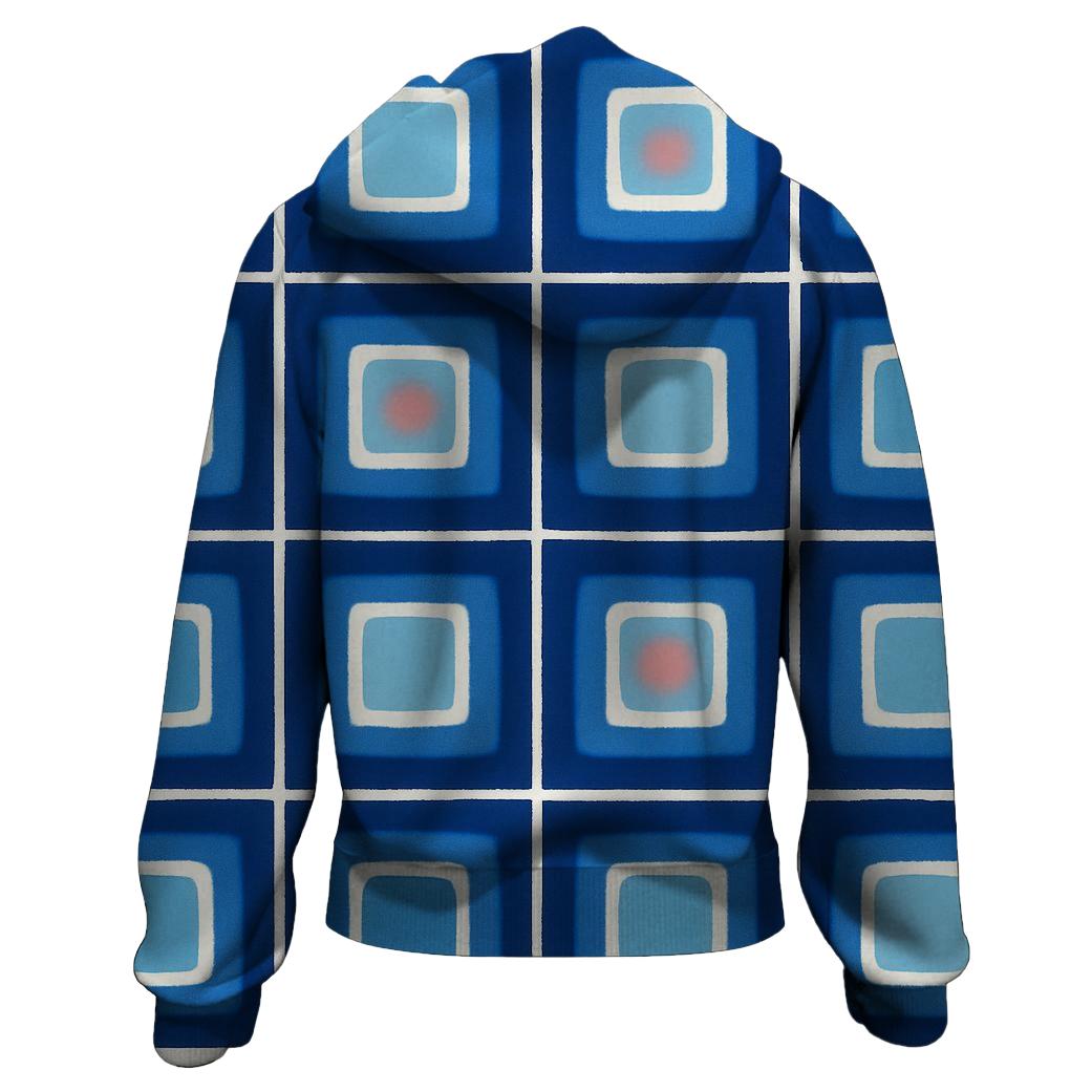 Itajime Indigo Grid pullover hoodies