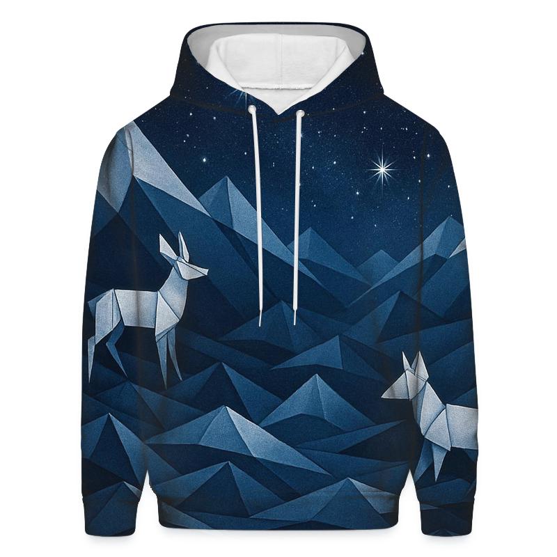 Celestial Origami Landscape pullover hoodies