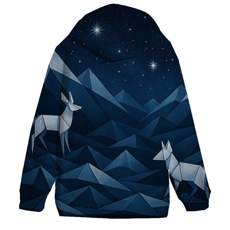 Celestial Origami Landscape pullover hoodies
