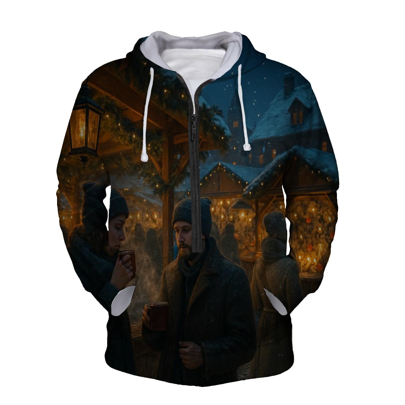 Snowy Market Evening pullover hoodies