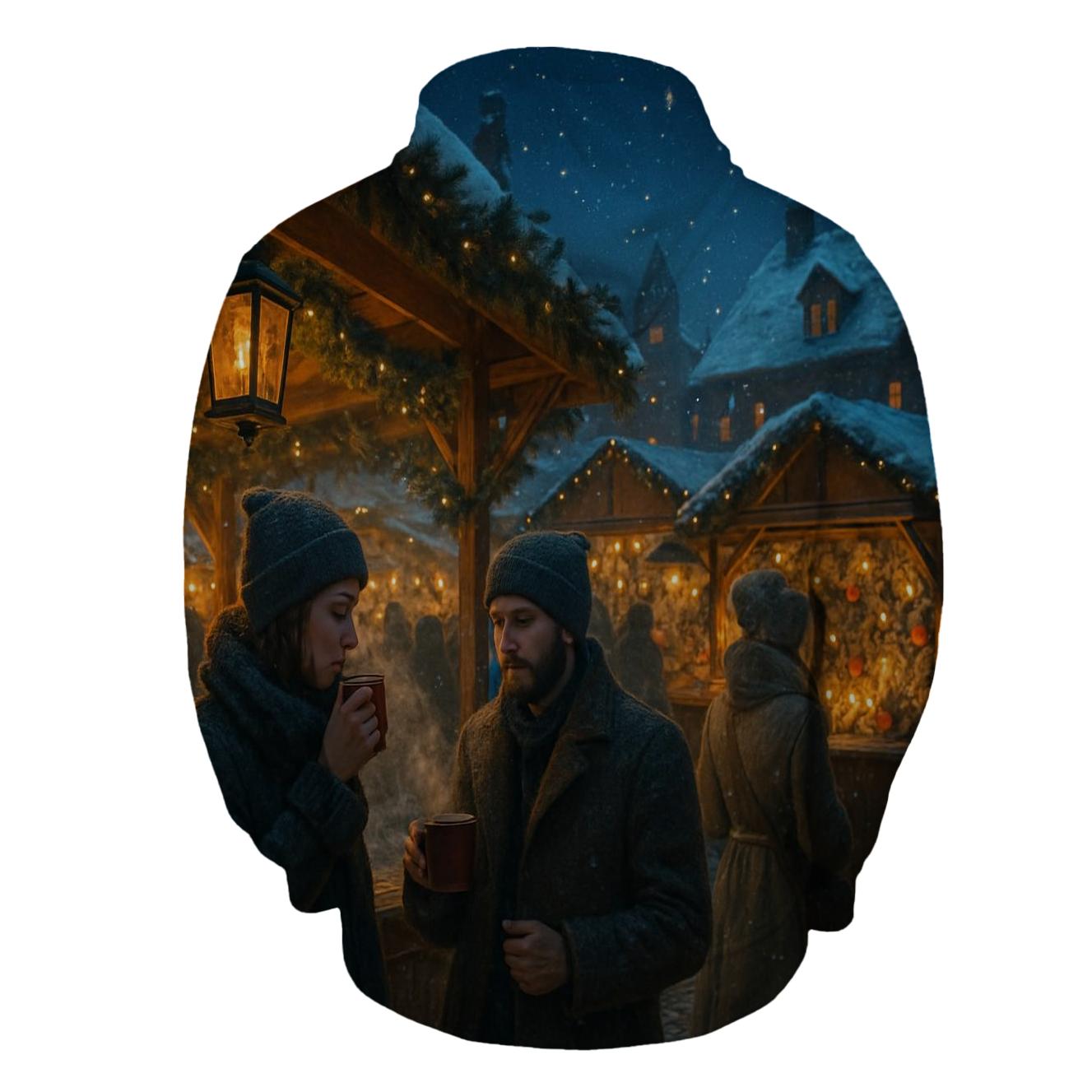 Snowy Market Evening pullover hoodies