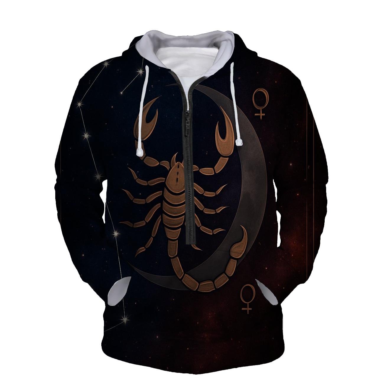 Scorpio Galactic Scorpion Design printed hoodies
