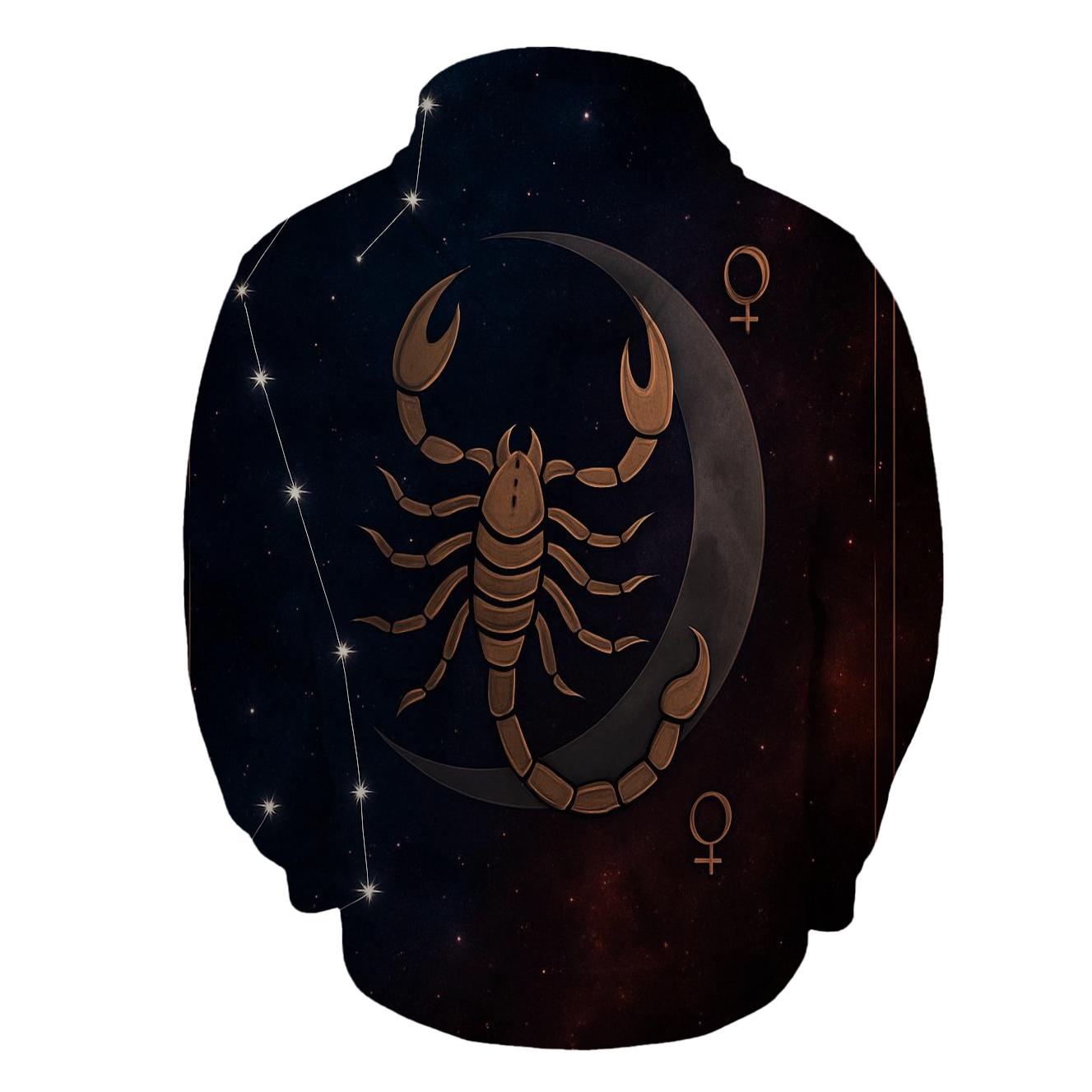 Scorpio Galactic Scorpion Design printed hoodies