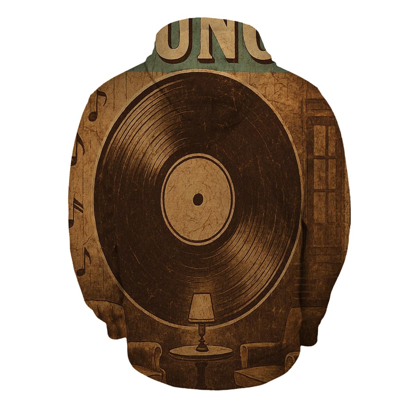 Rustic Vinyl Record Lounge Poster hoodies fashion
