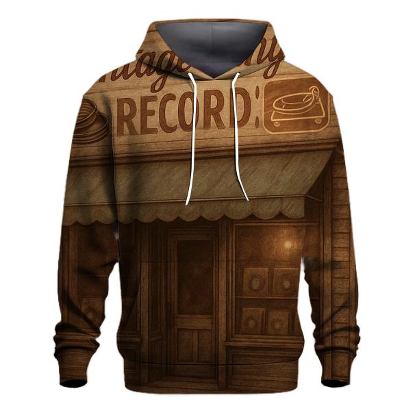 Vintage Vinyl Record Storefront designer hoodies