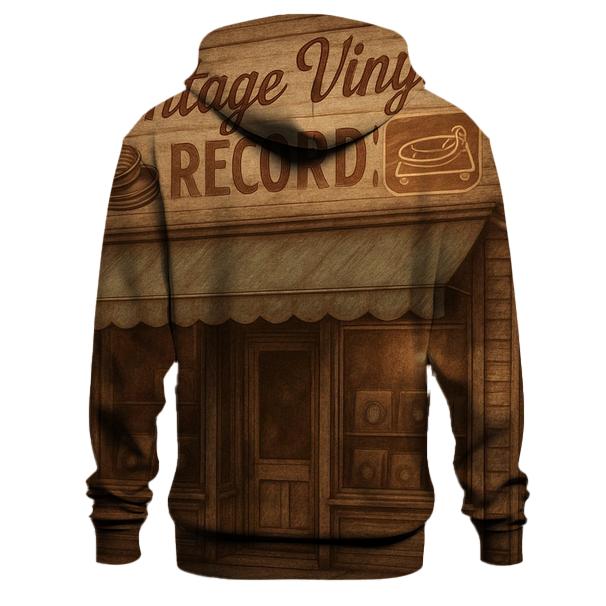Vintage Vinyl Record Storefront designer hoodies