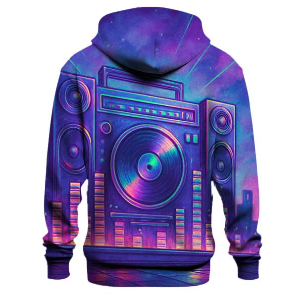 Holographic Boombox Skyline hoodies fashion